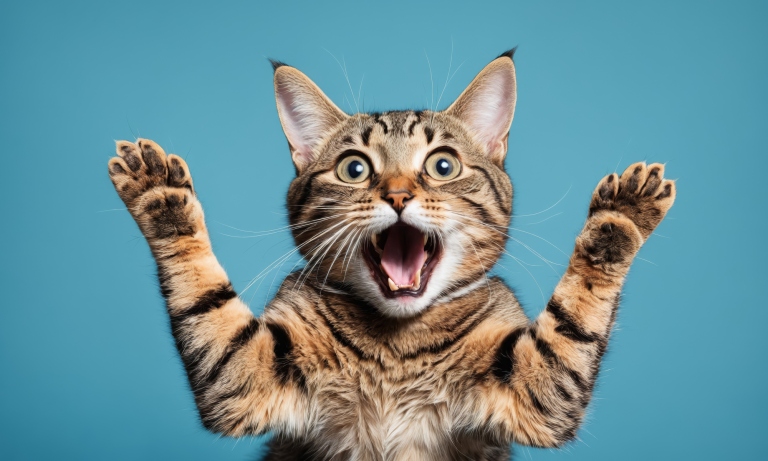 Aufgeschreckte Katze