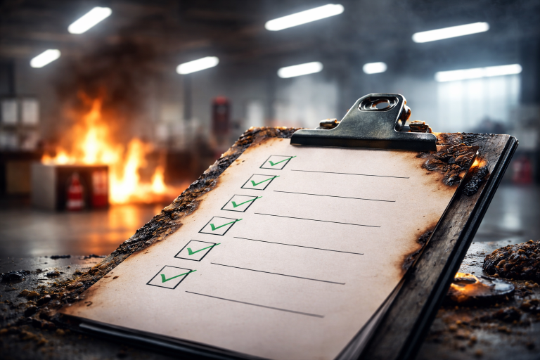 Checkliste mit Feuewr